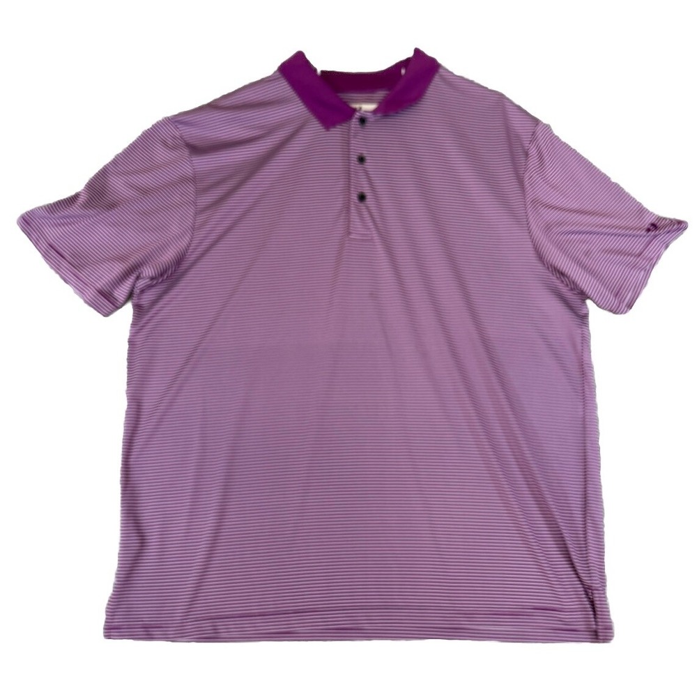 Grand Slam Polo Shirt Mens XL EG Purple Striped Performance Short Sleeve